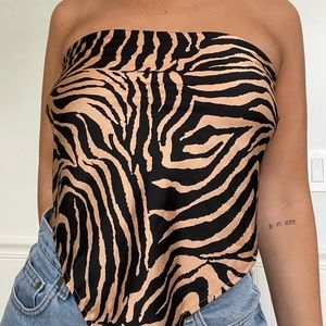 Princess Polly Zebra Silk Scarf Top